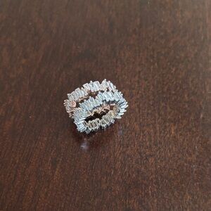 Elegant Silver Women's Ring and rose gold ring